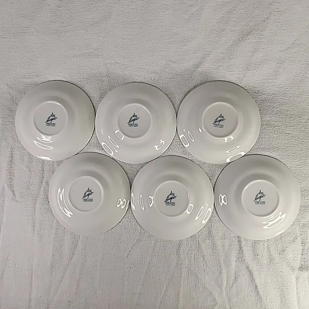 Cup & Saucer Royal Hartford Renault Argentina Bone China Set Of 6 Demitasse VTG